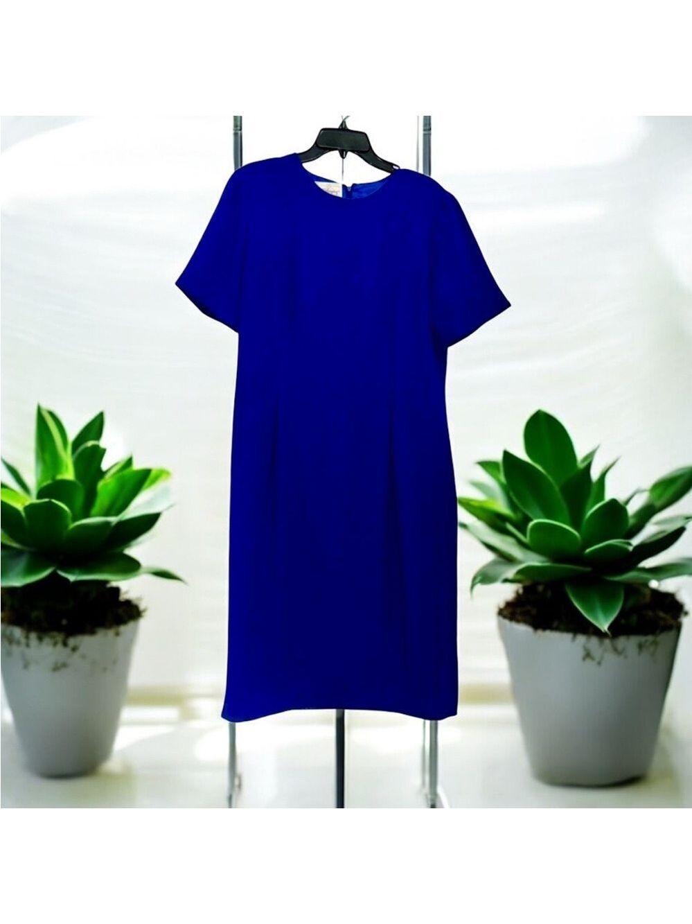 Worthington Blue Sheath Vintage Midi Length Dress